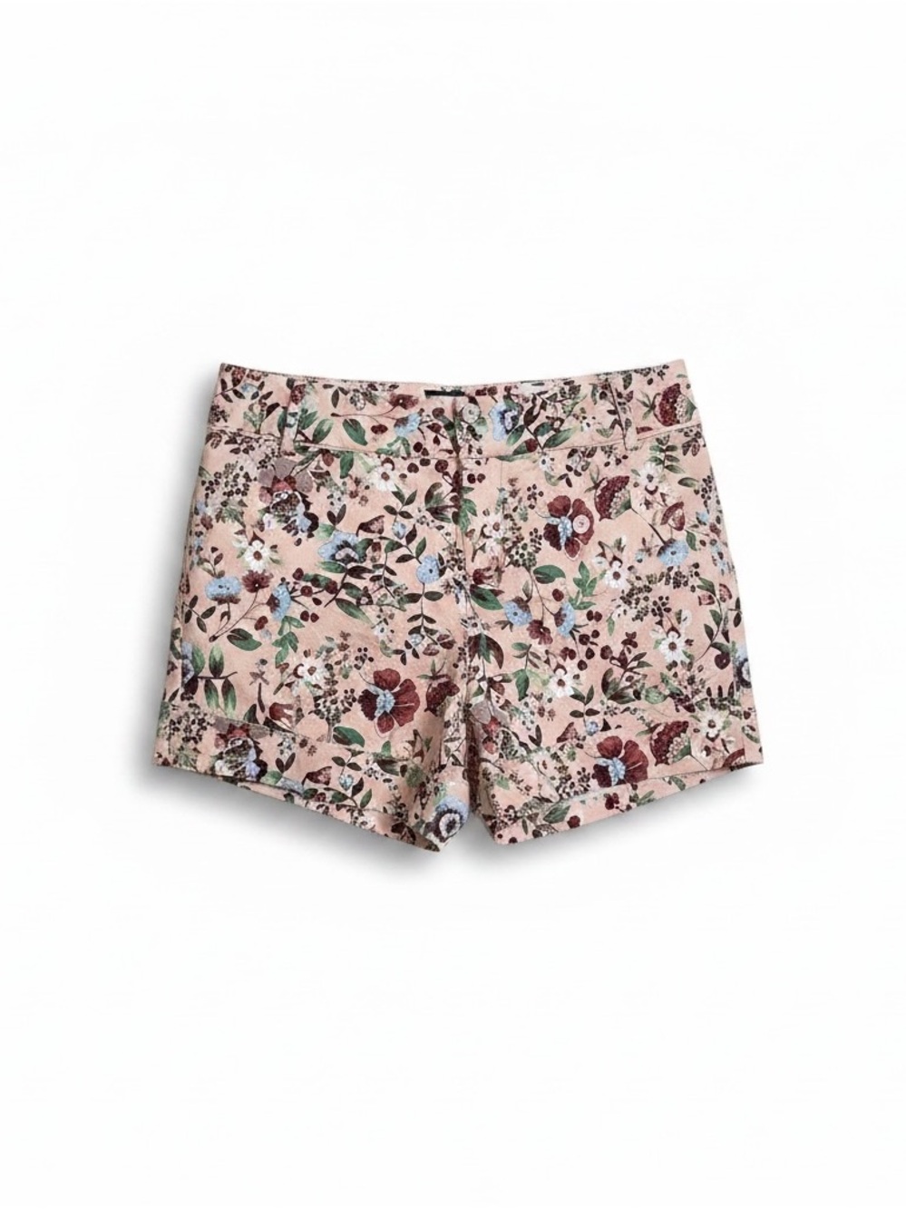 New York & Company Floral High-Waist Shorts in Blush Pink